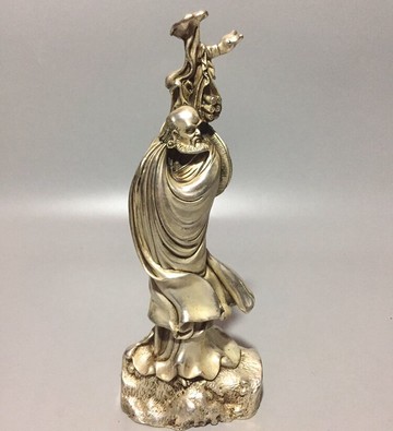 古玩雜項新純銅器開光背笠斗達摩祖師家人物擺件鎮宅風水裝飾工藝