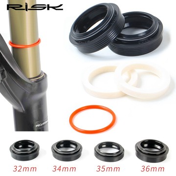 RISK 自行車【避震前叉塵封油封】+吸油海棉+行程圈 登山車避震前叉油封塵封保養海綿圈集油圈密封【C14-3236】