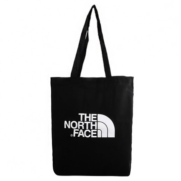 THE NORTH FACE 經典白標字LOGO帆布手提肩背直式購物包(黑)中