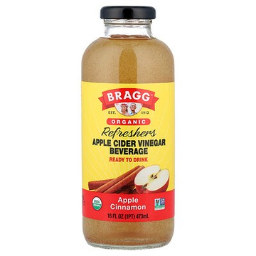 Bragg, 有機蘋果醋飲品，益生元，蘋果肉桂味，16 液量盎司（473 毫升）