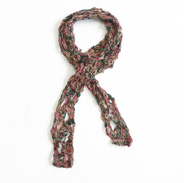 復古文青 苧麻針織圍巾