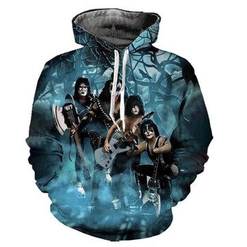 Casual loose 3D printing sweater for men休閑寬松3D印花衛衣男