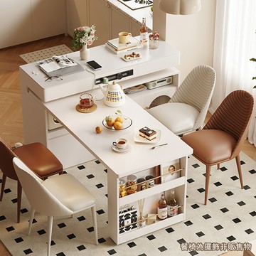簡瀾 奶糖岩板旋轉餐桌櫃 完美主義【S0341】