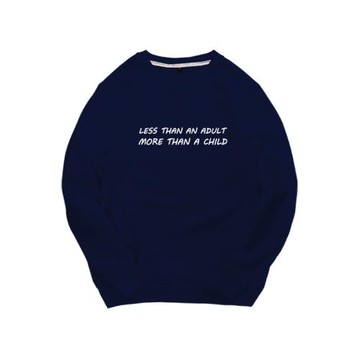 重磅大毛圈圓領衛衣百搭簡約less than an adult男女情侶字母上衣