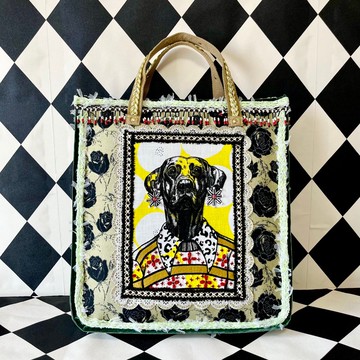 Stylist WANG | 狗狗刺繡包 | 拼貼布包