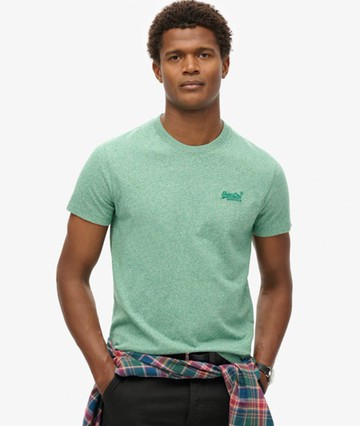 Superdry Men's Men's Organic Cotton Essential Logo T-shirt Green / Bright Green Grit - Size: M