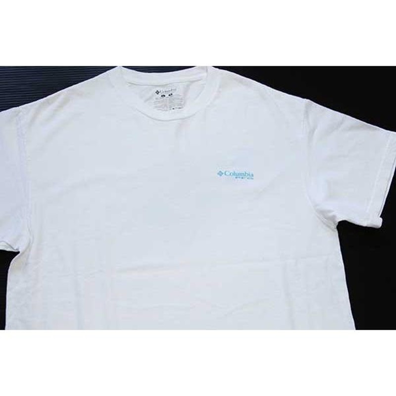 ☆Columbiaコロンビア PFG ロゴ サメ コットンTシャツ 白 L☆C