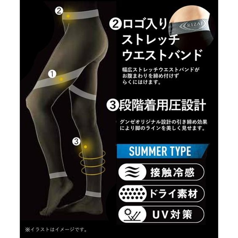 レギンス レディース ライザップ 接触冷感 UV対策 着圧 10分丈 夏 M〜L