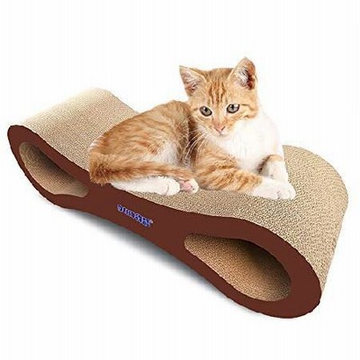 Pet Cushion Pet Bed 8-Shaped Corrugated Paper Cat Scratch Board Cat Litter Claw Toy Cat Pet Supplies, Size：86x26.5cm（並行輸入品）　