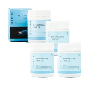 澳洲Belrose 南極磷蝦油+魚油膠囊(4入組 60顆/瓶)