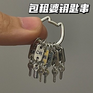 💥桃園出貨💥小紅書衕款包租婆鑰匙串吊墜小衆鑰匙扣設計複古書包掛件配飾