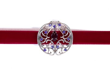 【聖誕禮盒】【畢業禮物】紫色鋯石S925純銀項鍊/胸針/吊墜項鏈