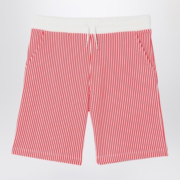 Red/white striped Bermuda shorts in cotton
