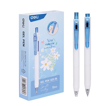 得力Deli彩夾鋼珠筆/EG22-BL/藍色/0.5mm