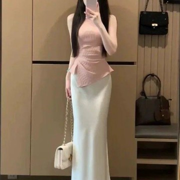 補貨上架🔄夏季御姐氣質女神範高級感純欲甜辣溫柔風上衣包臀半身裙兩件套裝ZN