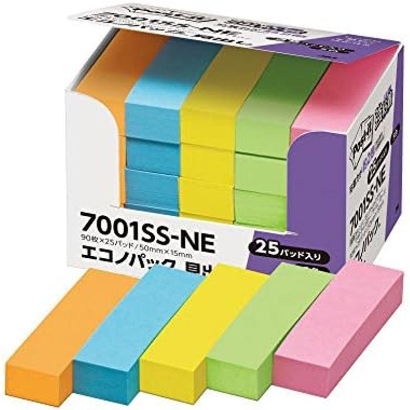 ポストイット 強粘着 付箋 見出し ネオンカラー 50×15mm 90枚×50パッド 7002SS-NE