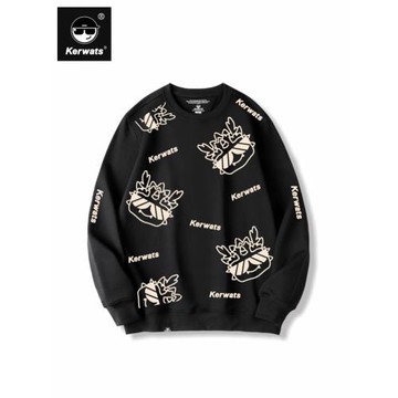 KERWATS可維斯品牌大碼男女情侶無性別2025龍滿印寬松百搭衛衣