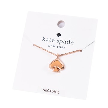 KATE SPADE Everyday Spade 桃心鎖骨鍊-玫瑰金