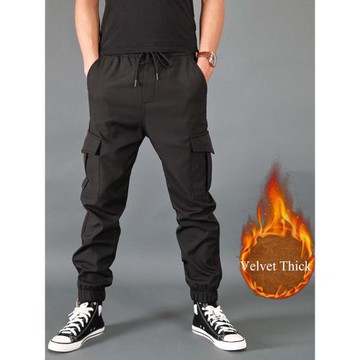 Sport Trousers Male Casual Warm Sweatpants Cargo Pants 加絨