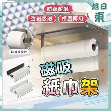 【台灣現貨⚡速發】收納架 磁吸紙巾架 磁性紙巾收納架 創意磁吸紙巾托 強磁吸置物架 磁吸紙巾掛架 磁力紙巾收納 廚房紙巾