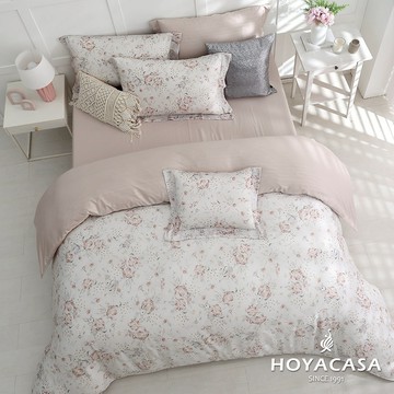 HOYACASA 60支銀纖維抗菌天絲兩用被床包組｜粉萌小兔｜(雙人/加大/特大)