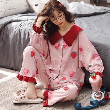 2022年新款春秋款睡衣女士網紅爆款長袖家居服套裝夏秋季