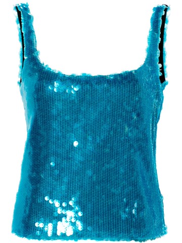 16Arlington - Hornet sequinned tank top - women - Cotton/Polyester - 10 - Blue