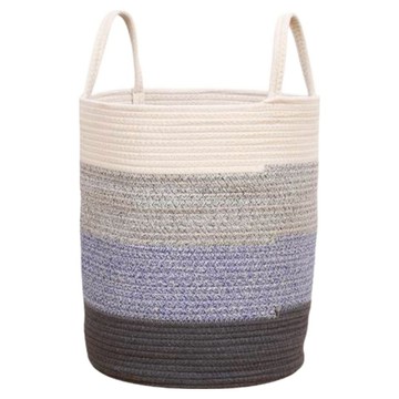Mass 生活好物棉繩編織髒衣籃/洗衣籃/收納籃  4色拼接  33 x 33 x 43cm