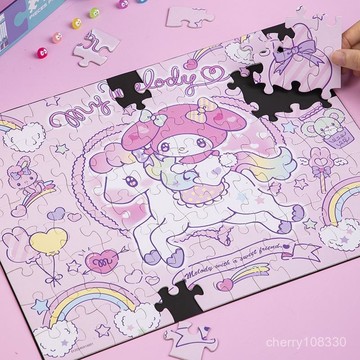 【臺灣-出貨】三麗鷗美樂蒂磁力拚圖6嵗以上女孩磁性益智玩具玉桂狗拚圖闆盒裝 磁性拚圖 磁力拚圖 兒童拚圖 益智拚圖 2F