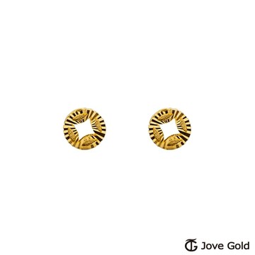 JoveGold漾金飾 好運古錢黃金耳環
