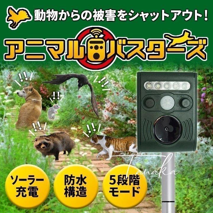 2個セット ネズミ超音波撃退機 動物撃退器 ソーラー充電式 超音波撃退器 アニマルバスターズ 防水 ソーラー撃退器 害虫 害獣 駆除 害獣対策 猫よけ 防災グッズ