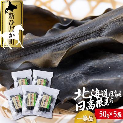 ふるさと納税 新ひだか町 北海道産日高昆布一等検根昆布 計250g(50g×5袋)