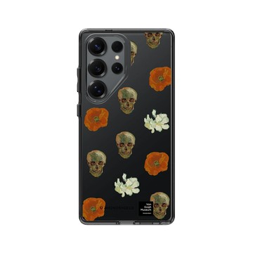 Galaxy S25 Ultra Clear 酷墨灰 - Van Gogh Museum - 骸骨與花卉 - 重複圖案