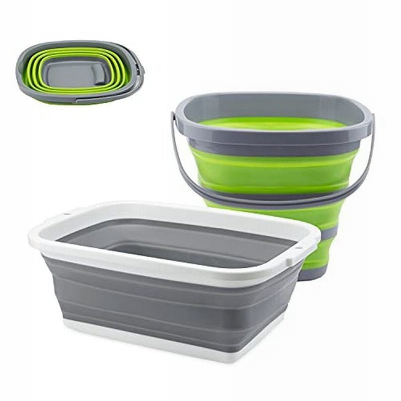 Tatopa 2点セット 折りたたみバケツ 洗い桶 釣り用バケツ 大容量 10l 8 5l 折り畳み シリコン 洗面器 ソフトたらい タライ 通販 Lineポイント最大0 5 Get Lineショッピング