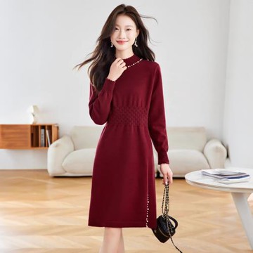 【LANNI 藍尼】★聚會首選釘珠洋裝(女裝/連身裙/連衣裙/休閒/百搭)