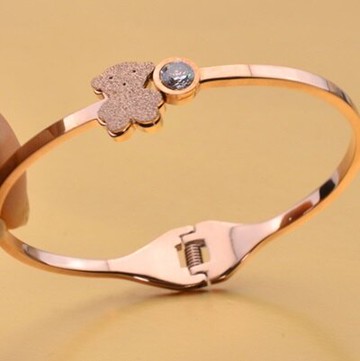 現貨+預購 玫瑰金手環 鑲鑽手鍊-可愛磨砂小熊流行母親節生日情人節禮物女飾品71ap79【獨家進口】【米蘭精品】