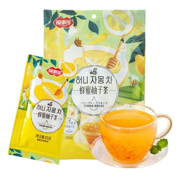 果酱茶 冷泡茶 福事多蜂蜜柚子茶獨立小袋裝120g*1袋沖飲柚子果茶醬泡水喝的飲料