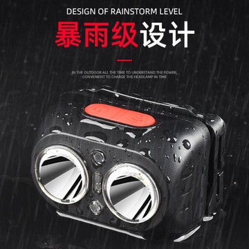 頭燈感應頭燈強光夜釣魚用充電戶外超亮LED頭戴超輕黃白雙光電量顯示 雙11全館免運