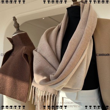 超實惠 圍巾 圍脖 披肩 雙面加厚純色圍巾女韓版輕奢歐美風仿羊絨保暖披肩圍脖