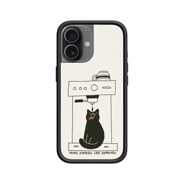 iPhone 17 Mod NX -邊框背蓋組合 (相機按鈕) 黑 - ilovedoodle (Lim Heng Swee) - Coffee Cat: 多點濃縮，少點憂鬱