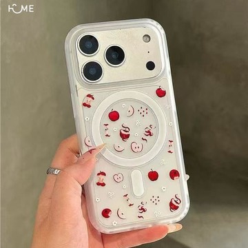 滿屏紅蘋果適用蘋果iPhone16p手機殼17promax12/15/13磁吸14/11/x