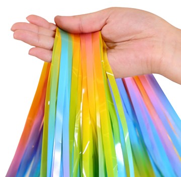 Peito 生日派對婚禮裝飾馬卡龍色派對拉簾  2個  彩虹色