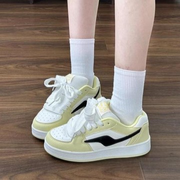 趙露思同款復古酒紅色厚底面包鞋女ins潮2024秋季百搭休閑板鞋女