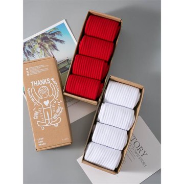 男士大碼紅襪子本命年45碼長襪秋冬男款44加大48純棉46大號中筒