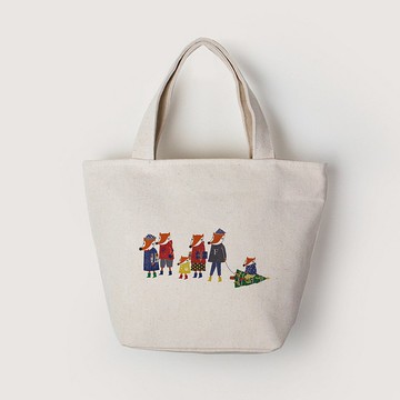 【插畫款】聖誕派對 | 拉鍊帆布小托特