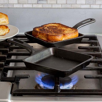 美國LODGE 美國製方形鑄鐵平底煎鍋/烤盤-14cm L5WS3