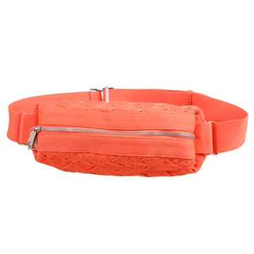 BOTTEGA VENETA 666850 經典帆布編織斜背胸口包/腰包.橘