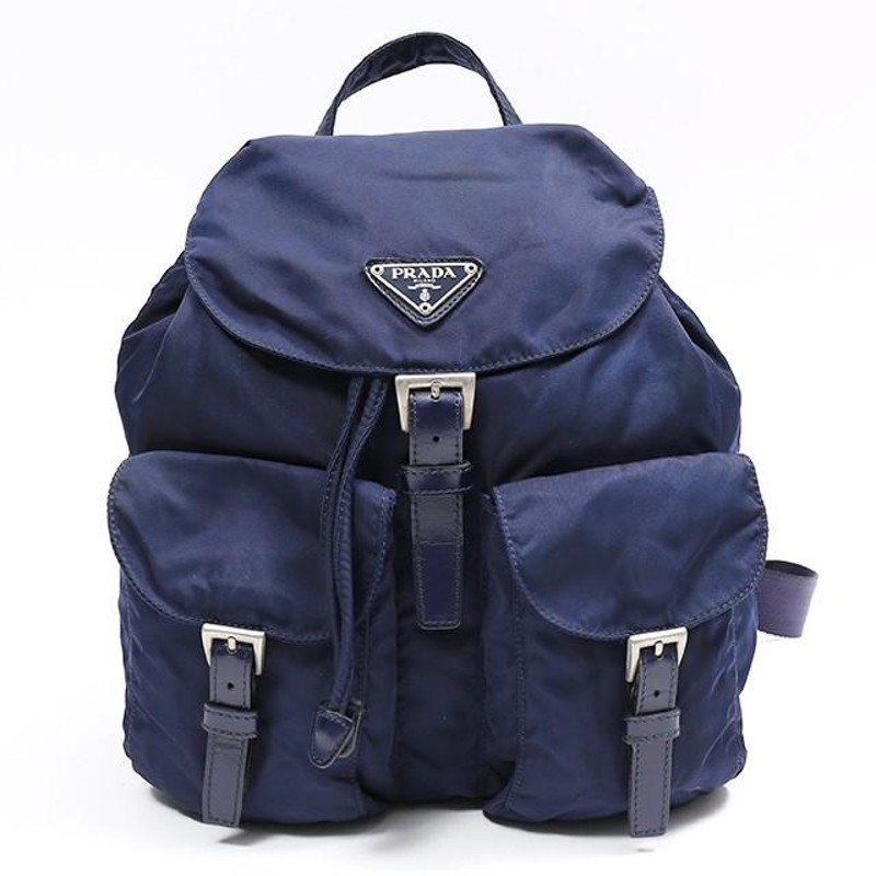 中古】 PRADA プラダ リュックサック ネイビー ナイロン B6677F VELA BALTICO リュック | LINEショッピング