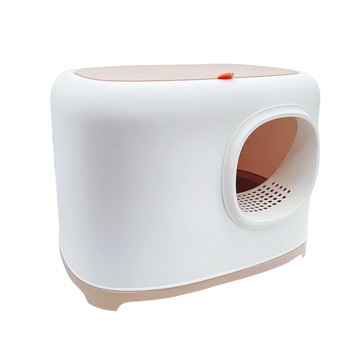 【台灣現貨 直接免運】吐司造型貓砂盆 全罩封閉式 大空間 附貓砂鏟 .簡易拆卸組裝 好清洗