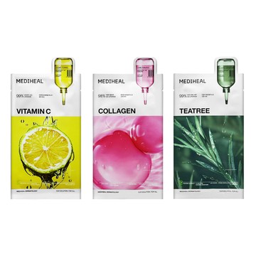 MEDIHEAL 修護精華面膜 10片 (膠原蛋白/毛孔緊緻/茶樹/維他命C)